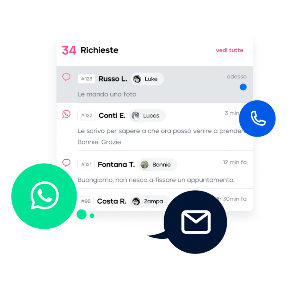 Client requests in the Veterly platform